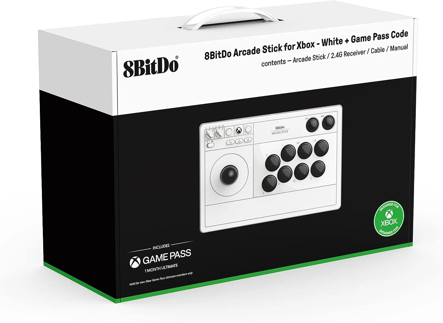 8Bitdo Arcade Stick (White) for Xbox Series X|S and Xbox One Arcade Fight Stick with 3.5mm Audio Jack - Image 4