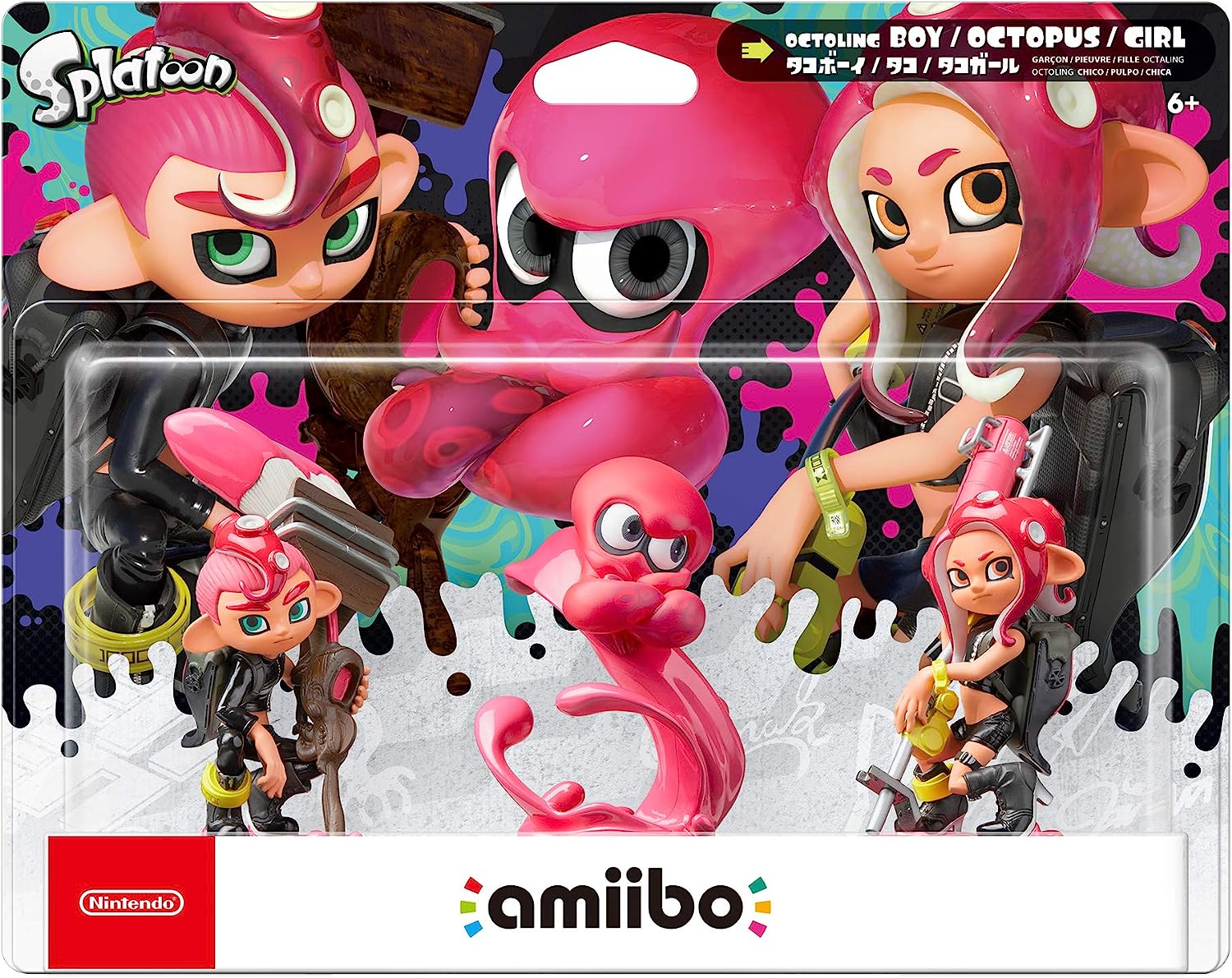 AMIIBO - SPLATOON OCTOLING BOY/ OCTOPUS/GIRL COMBO PACK (RED)