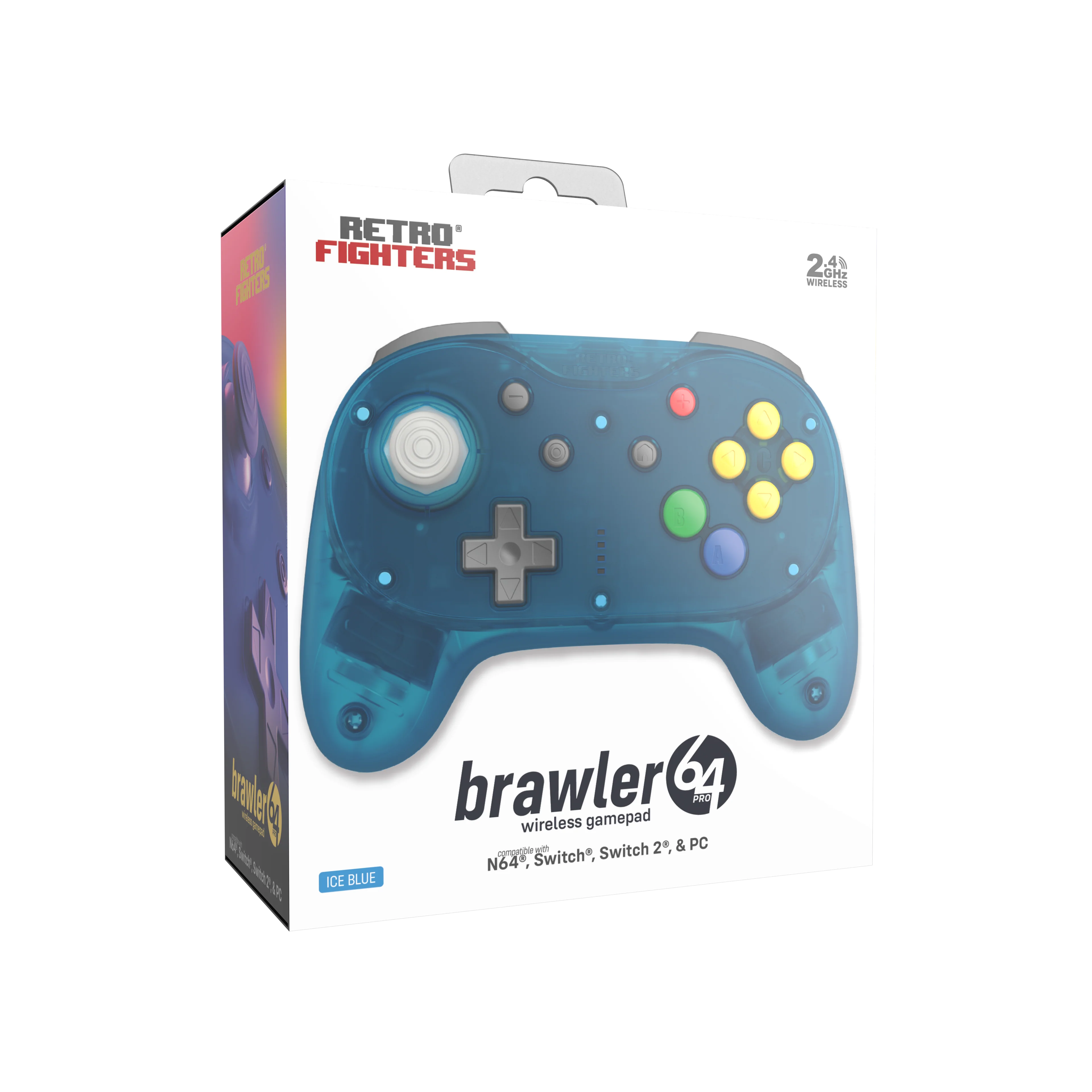 Brawler64 N64 Pro Series Wireless Controller [Ice Blue] - N64 / Switch / Switch 2 / PC (PRE-ORDER)