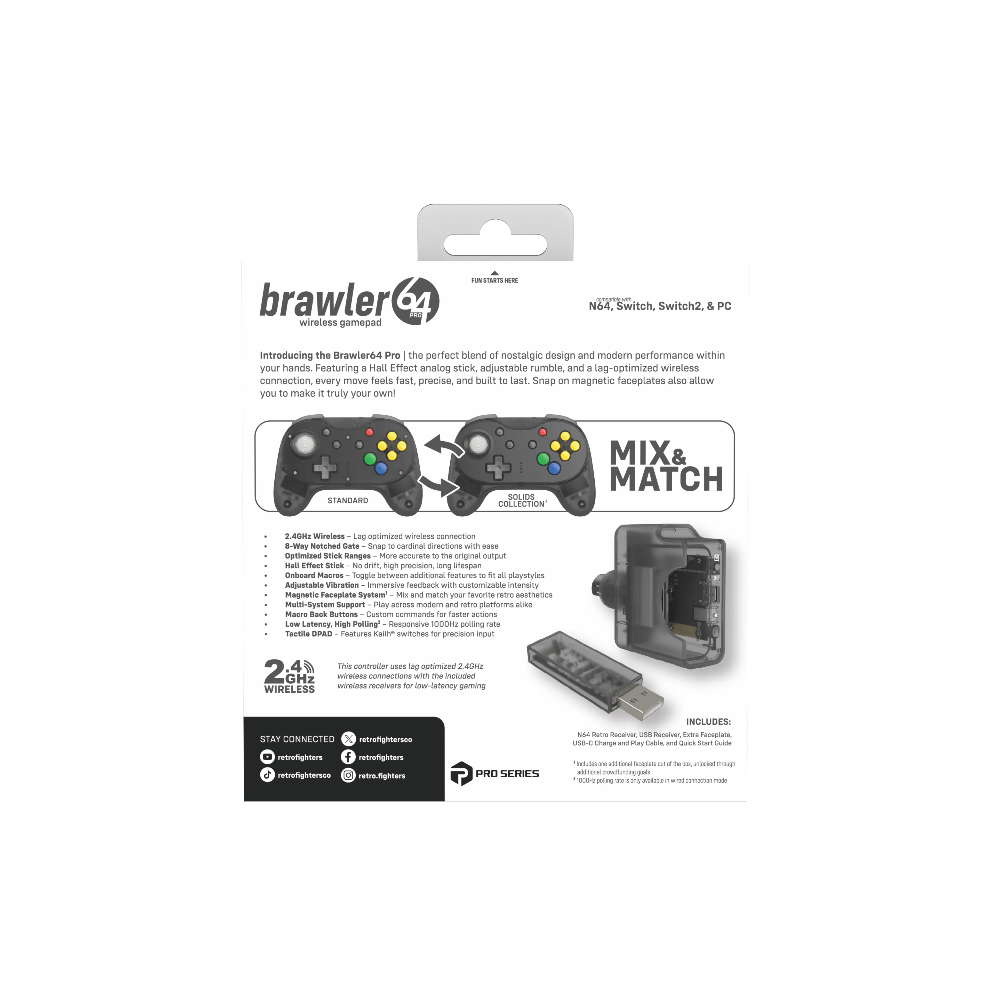 Brawler64 N64 Pro Series Wireless Controller [Smoke] - N64 / Switch / Switch 2 / PC (PRE-ORDER) - Image 3