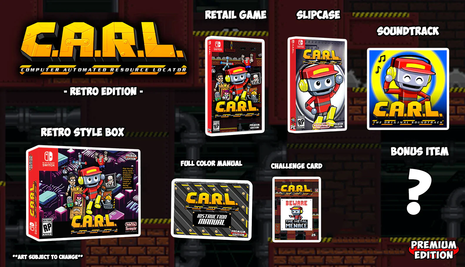 CARL [RETRO EDITION] [PREMIUM EDITION GAMES SERIES 9] - Nintendo Switch (PRE-ORDER)