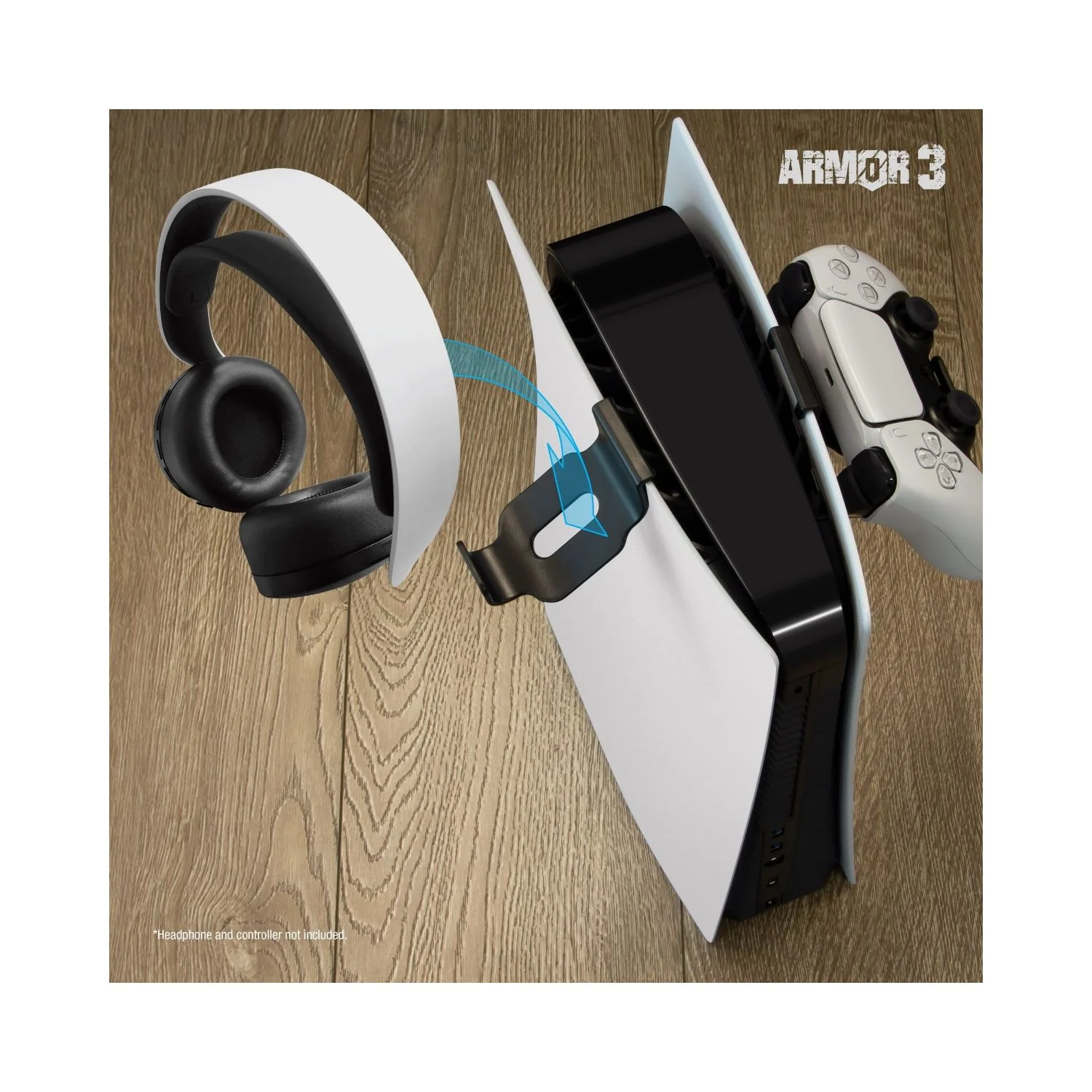 Console Controller and Headset Holder Mount (2 Pcs.) for Dualsense (PS5) / Xbox Wireless Controller (Xbox Series X) - Armor3 - Image 4