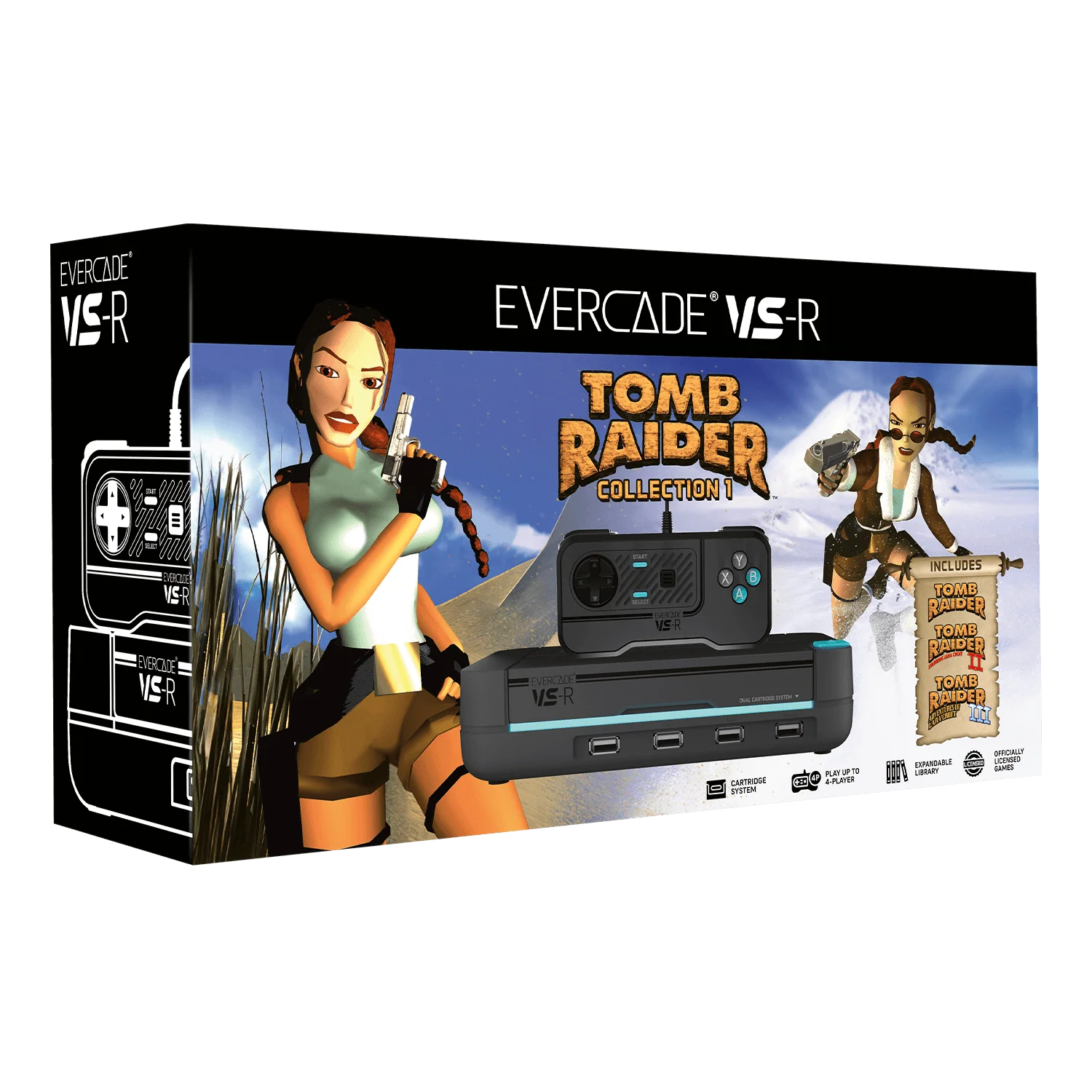 Evercade VS-R Retro Gaming Console with - Includes 1 controller and Tomb Raider 1, 2, and 3