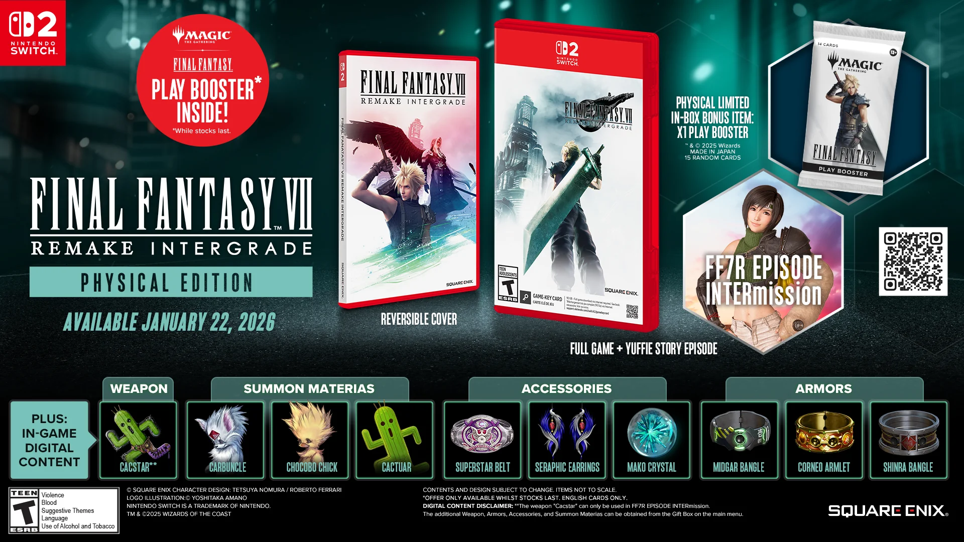 FINAL FANTASY VII REMAKE INTERGRADE [Game-Key Card] - Nintendo Switch 2 (Includes Magic: The Gathering—FINAL FANTASY Play Booster) - Image 3