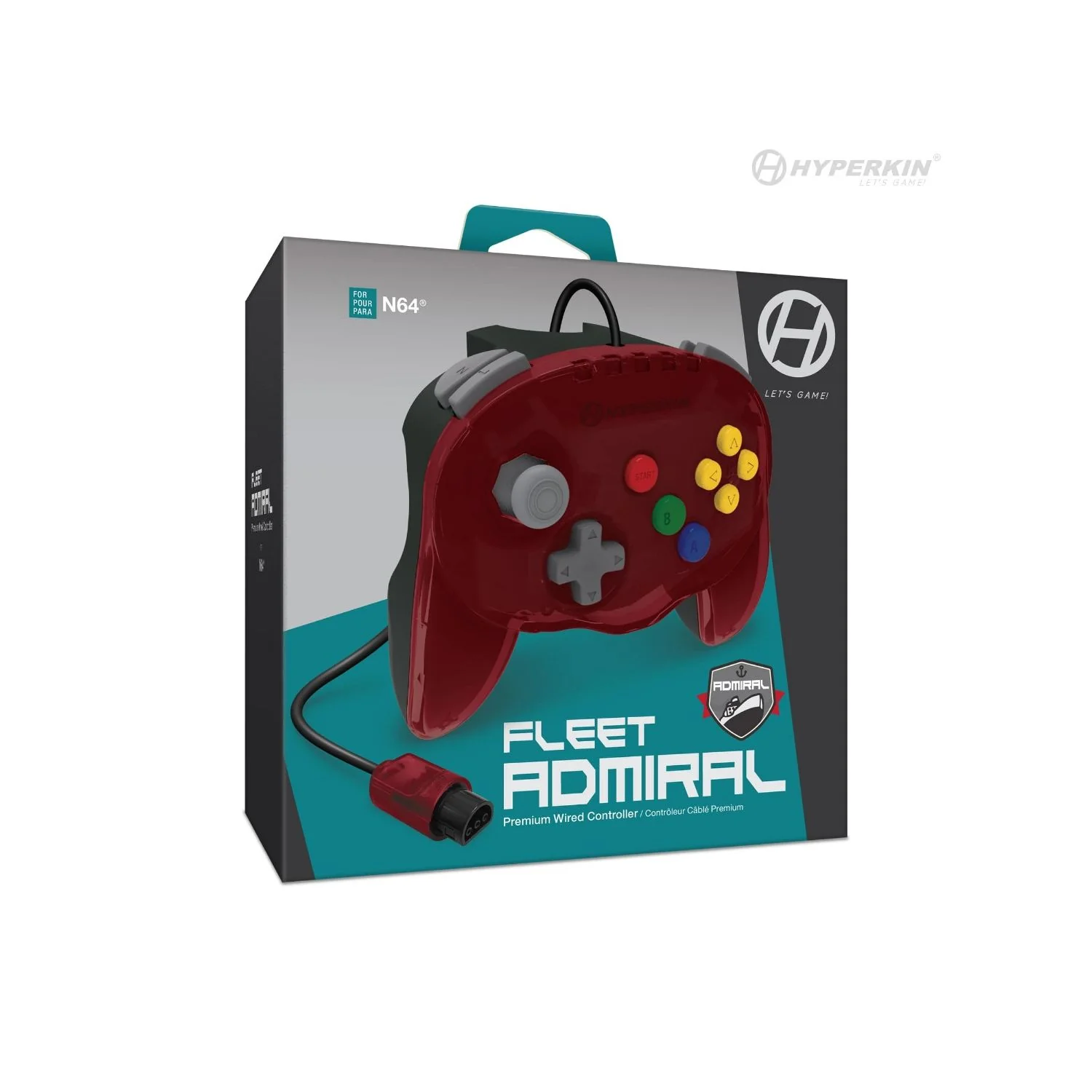 Fleet Admiral Premium Wired Controller (Fire Fleet) - N64 - Image 2