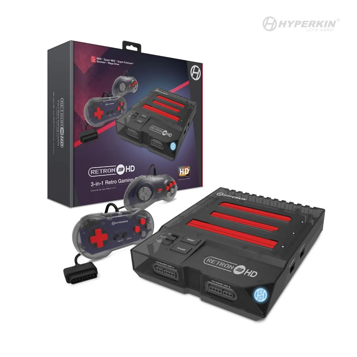 Hyperkin RetroN 3 HD 3in1 Retro Gaming Console for NES®/ Super NES®/Super Famicom™/ and Genesis®/Mega Drive (Space Black)