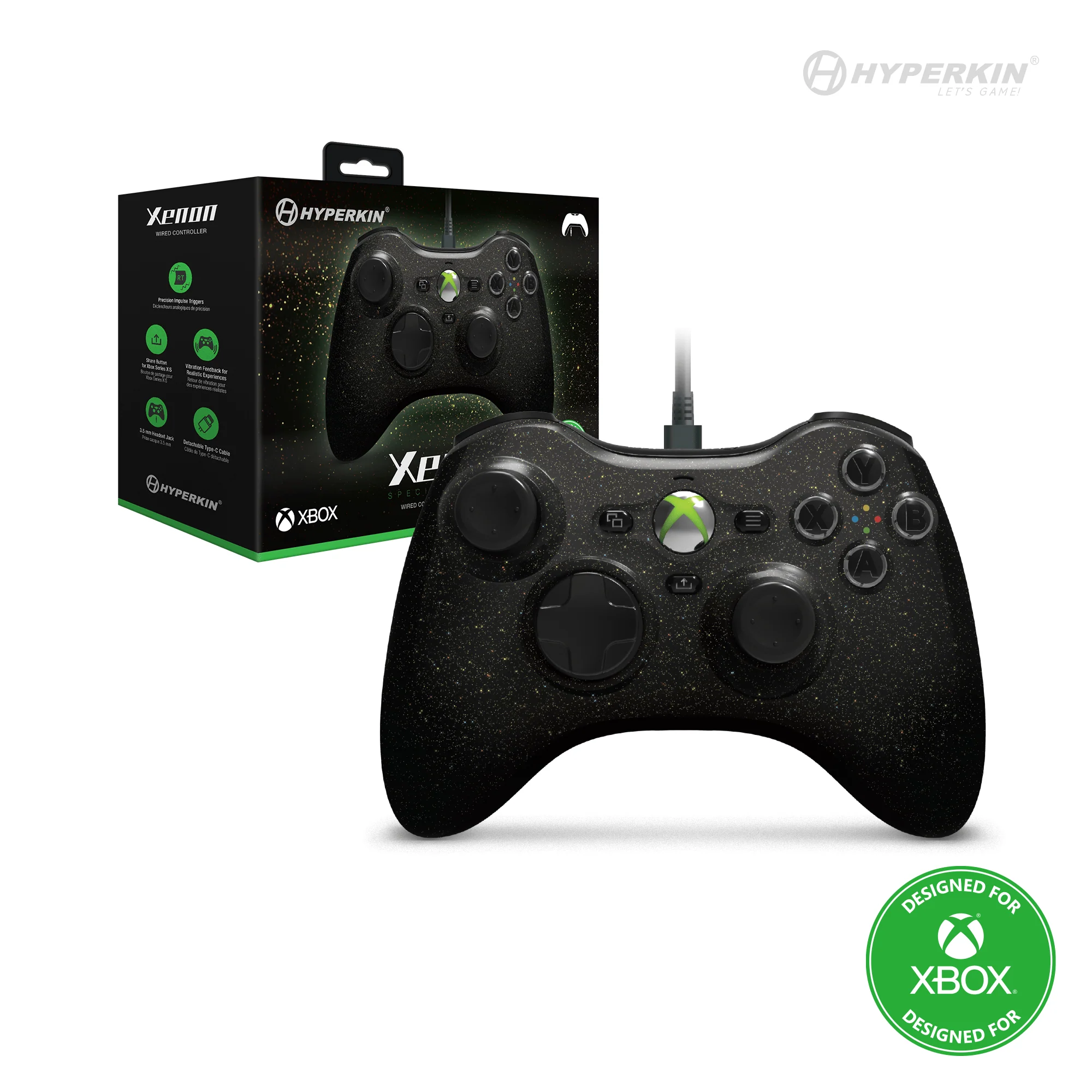 Hyperkin Xenon Wired Controller for Xbox Series X|S / XBOX1 / Windows 11|10 (Cosmic Night)