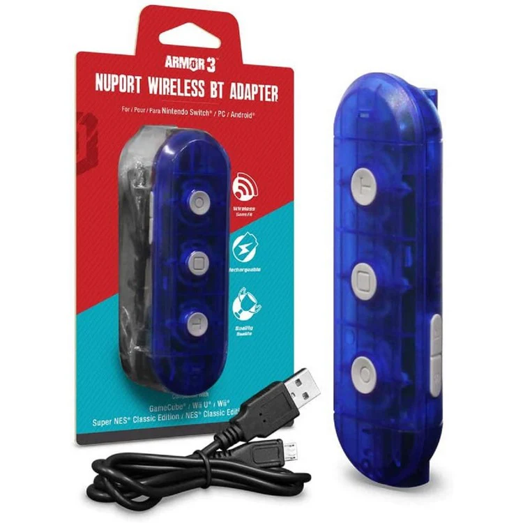 NuPort” Wireless BT Adapter for Nintendo Switch®/ PC Compatible with GameCube®/ Wii®/ Super NES® Classic Edition/ NES® Classic Edition Controllers - Nintendo Switch
