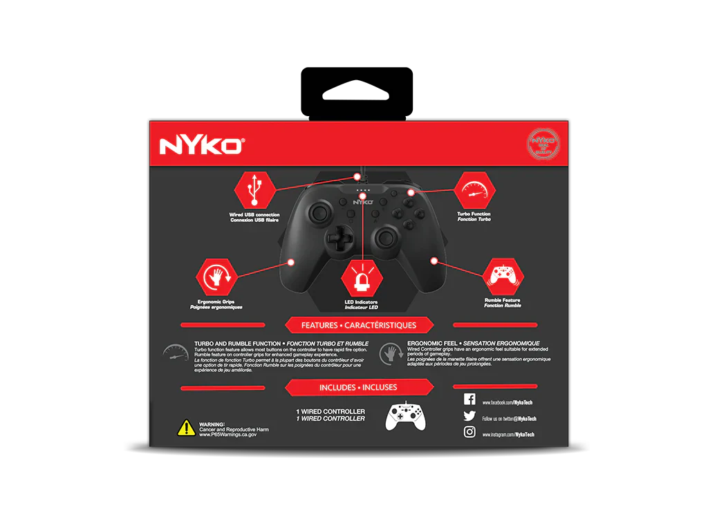 NYKO PRIME CONTROLLER (WIRED) BLACK - SWITCH - Image 4