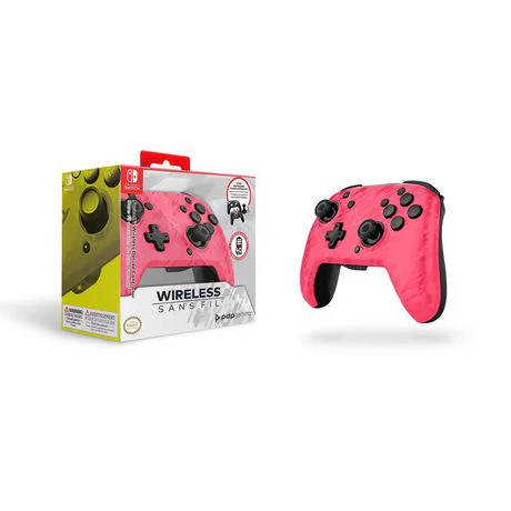 PDP FACEOFF WIRELESS DELUXE CONTROLLER (PINK CAMO) - SWITCH