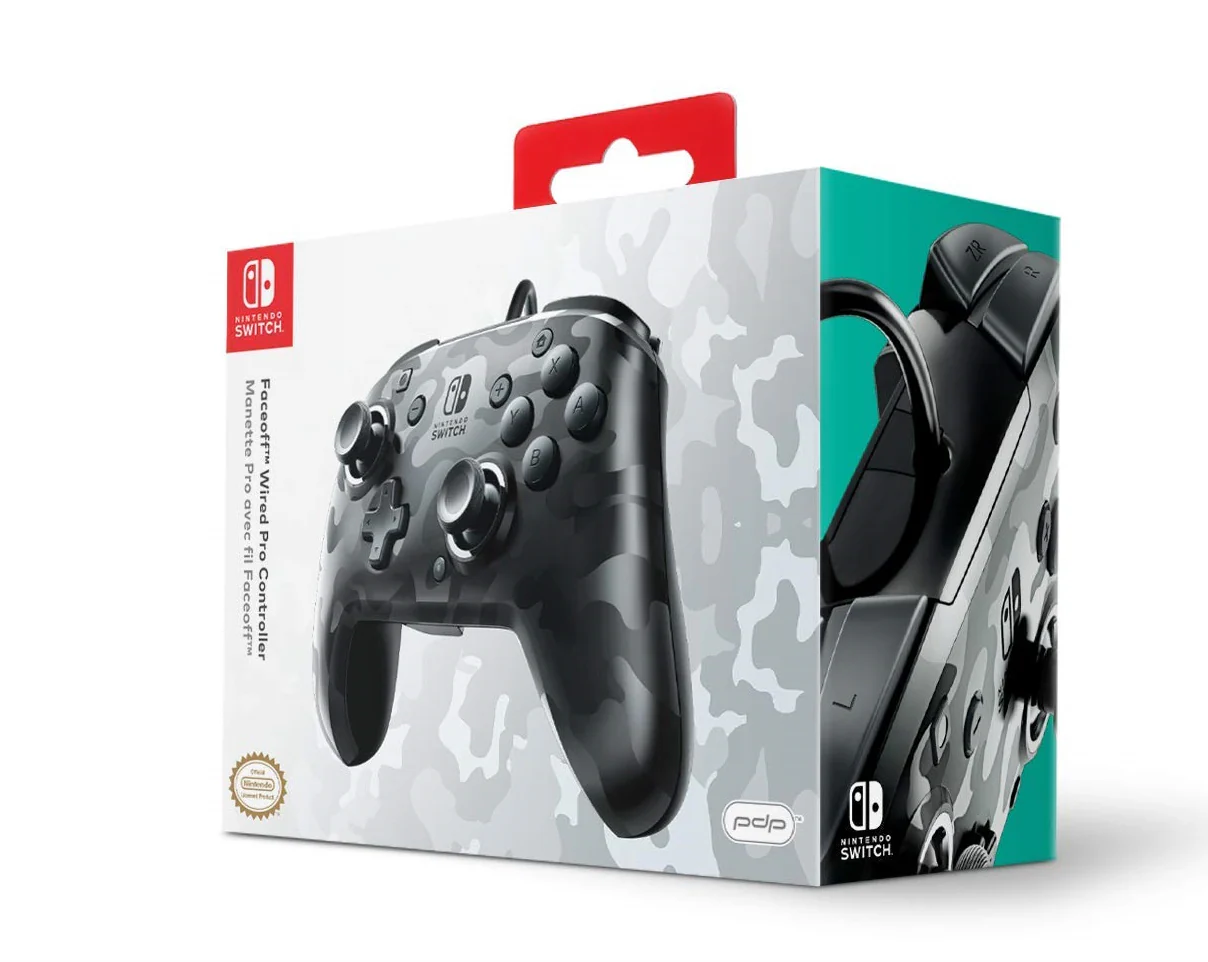 PDP Faceoff Wired Pro Controller Black Camo - Nintendo Switch
