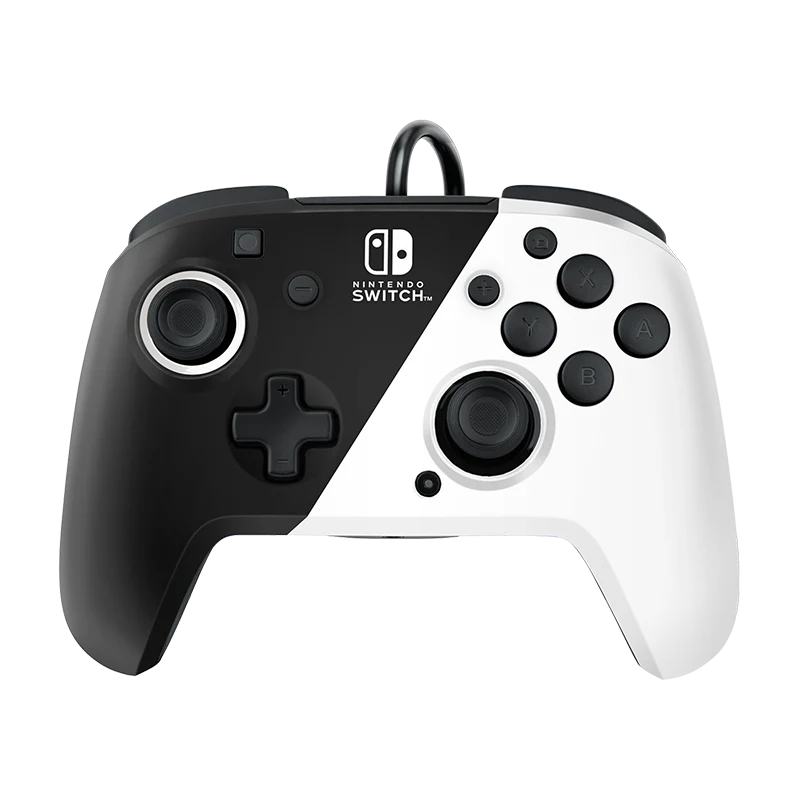 PDP NINTENDO SWITCH FACEOFF DELUXE+ AUDIO WIRED CONTROLLER: BLACK & WHITE - NINTENDO SWITCH, NINTENDO SWITCH (OLED MODEL)