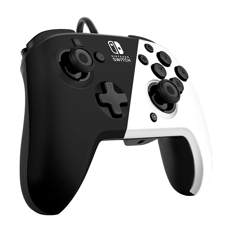 PDP NINTENDO SWITCH FACEOFF DELUXE+ AUDIO WIRED CONTROLLER: BLACK & WHITE - NINTENDO SWITCH, NINTENDO SWITCH (OLED MODEL) - Image 2