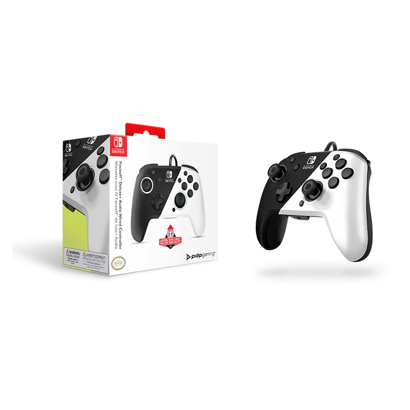 PDP NINTENDO SWITCH FACEOFF DELUXE+ AUDIO WIRED CONTROLLER: BLACK & WHITE - NINTENDO SWITCH, NINTENDO SWITCH (OLED MODEL) - Image 6