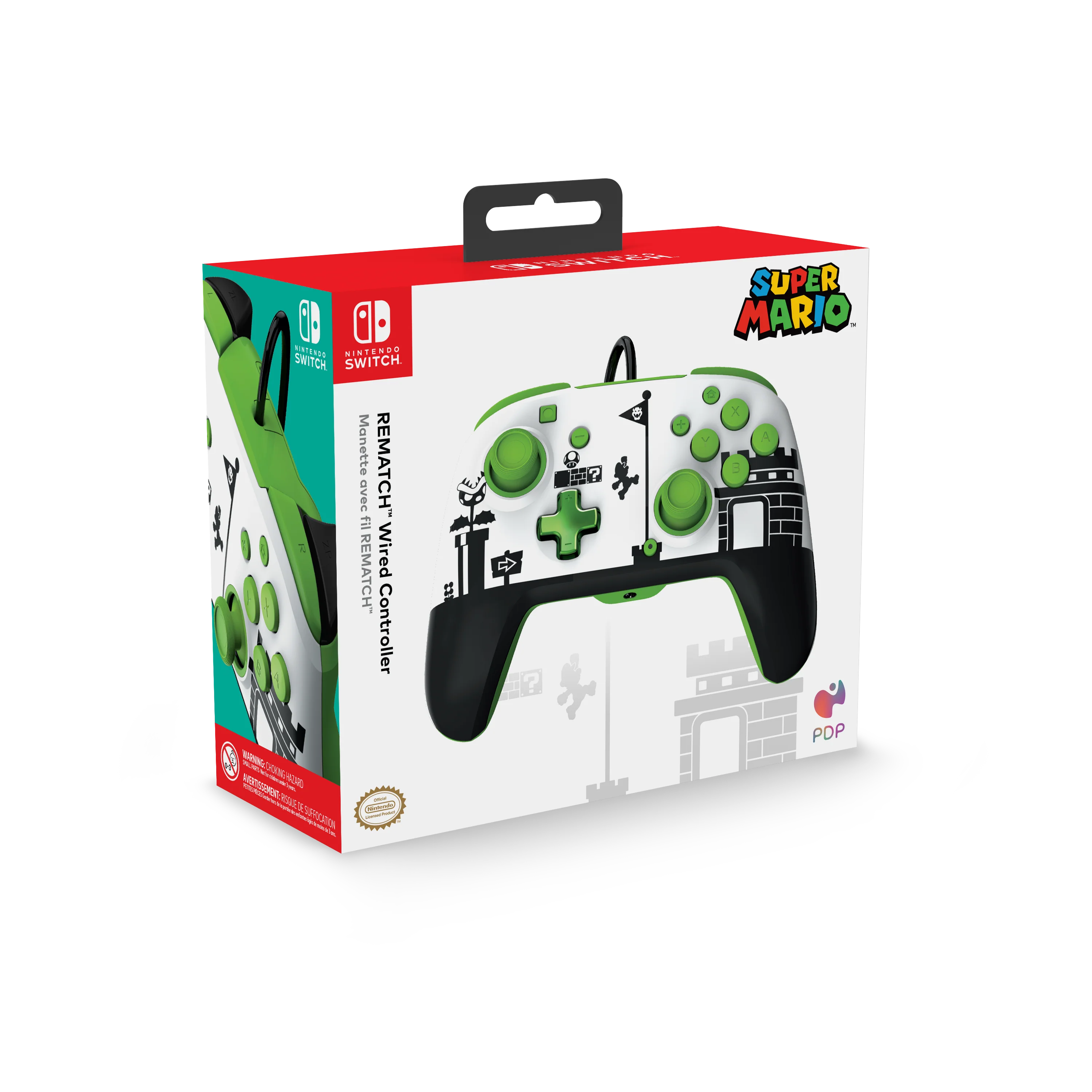 PDP - REMATCH WIRED CONTROLLER: SUPER MARIO RETRO FOR NINTENDO SWITCH, NINTENDO SWITCH - OLED MODEL