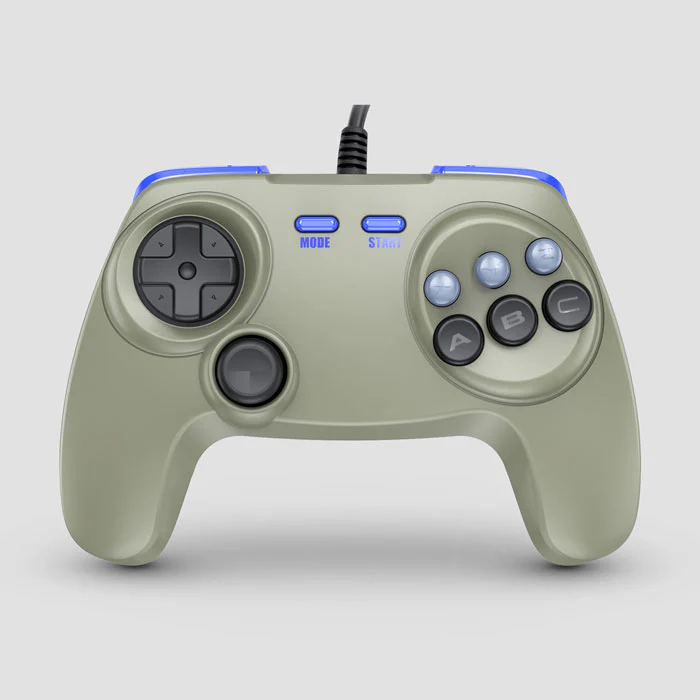 Retro Fighters BrawlerGen Next-Gen Sega Genesis & Sega Saturn Controller [Special Edition Gray]